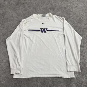 Vintage Nike Washington Huskies Long Sleeve Shirt Medium White College Football